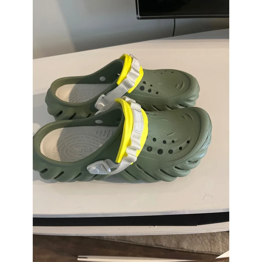 Crocs Echo Clog Green Tumbleweed Lime Yellow Mens 9 Womens 11 207937-2V0